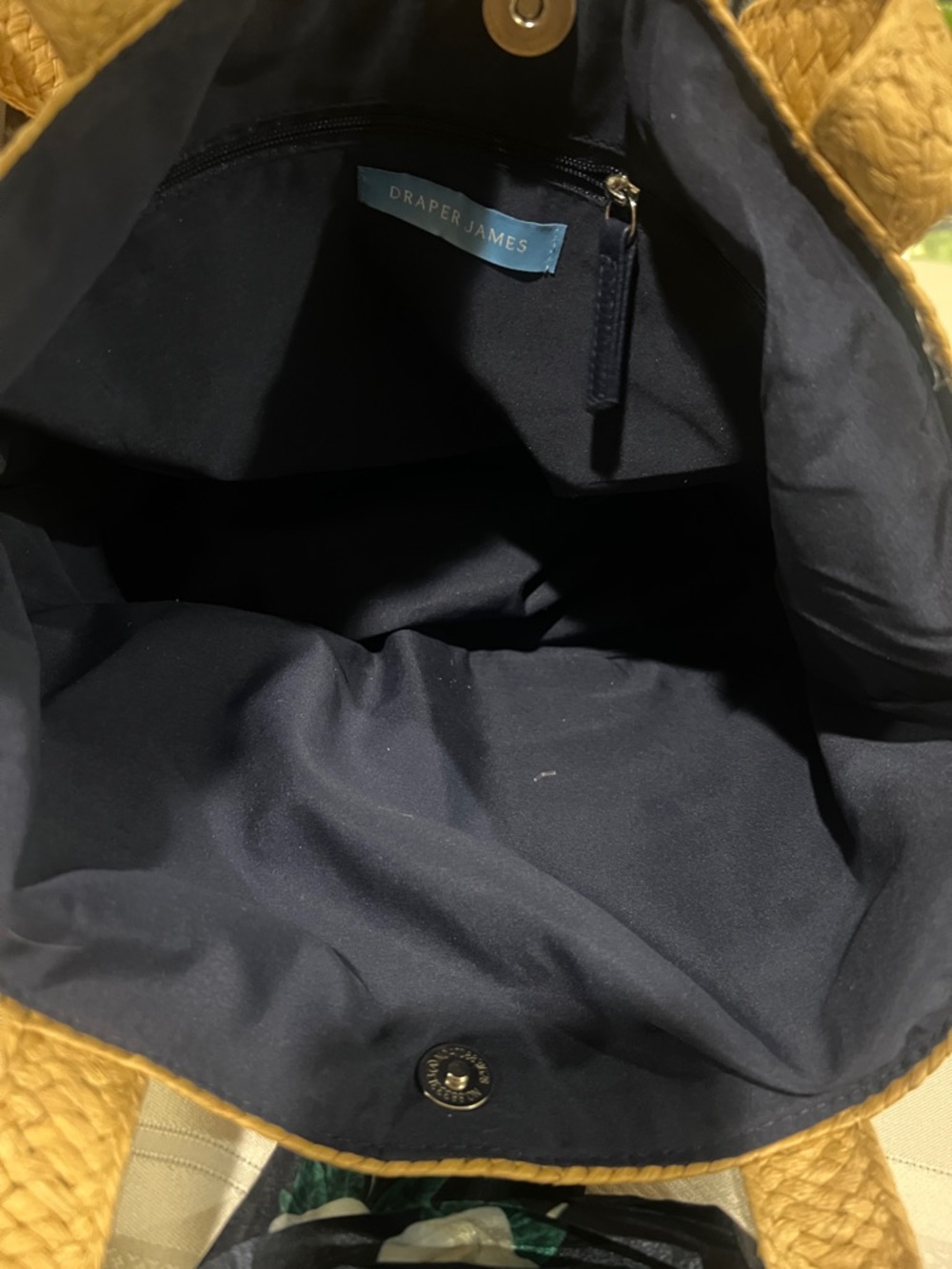 Draper James everyday Straw Tote Bag with Floral Scarf NEW - Picture 9 of 12